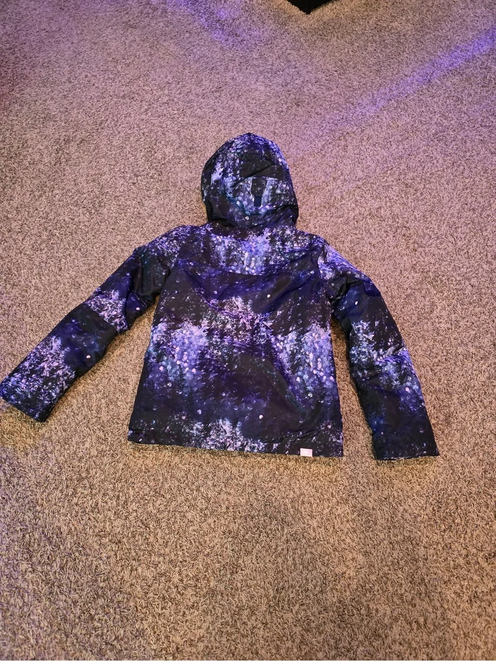 Kids Galaxy-Print Hooded Winter Jacket - Pink Lining